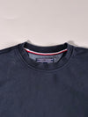 Tommy Hilfiger Navy Blue Crewneck Sweatshirt with Embroidered Flag Logo (L)