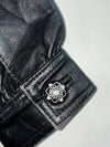 U.S. Polo Assn. Black Leather Cropped Bomber with Burgundy Fur Collar & Paisley Lining Women’s(S)