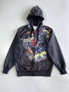 Worldwide Tribal Clique Skull Graphic Sublimation Zip Hoodie (M)