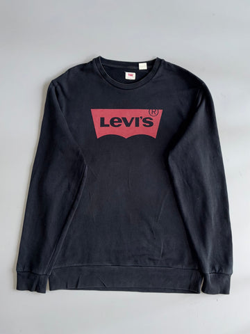 Levi’s Black Batwing Logo Crewneck Sweatshirt (Xl)