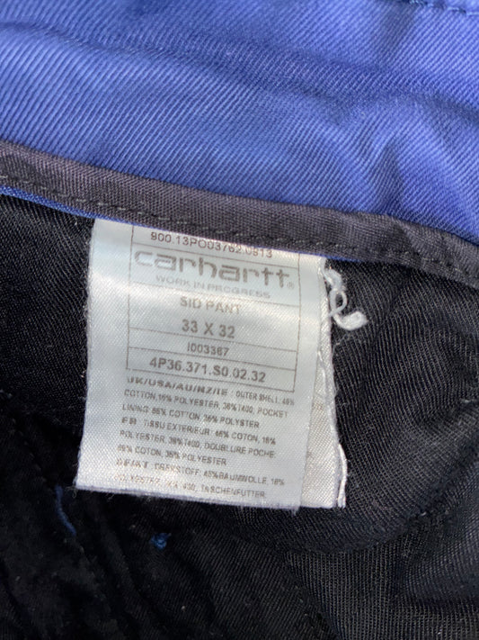 Carhartt Navy Blue Chino Work Pants (W:34) (L:41)