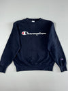 Champion Big Script Logo Navy Crewneck Sweatshirt (M)