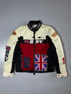 BSV Racing Team Cream & Black Union Jack Moto Jacket (Bronx Original) (M)