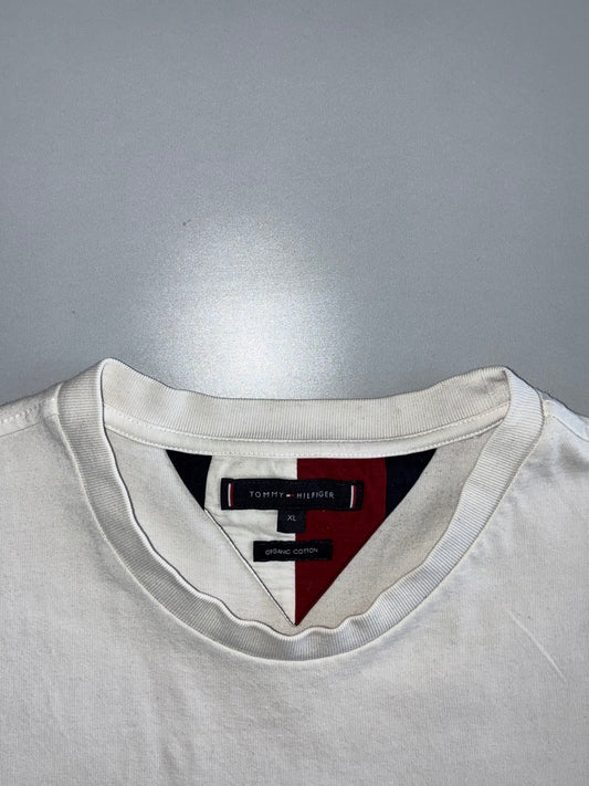 Tommy Hilfiger Vintage White “New York Since 1985” Signature T-Shirt embroidered(XL)