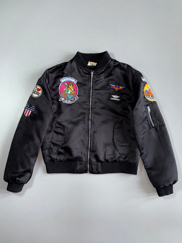 S&Y Boutique Vintage MA-1 Flight Bomber Jacket – Black Military Patches – “J. Sekimizu”(S)