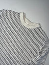 Lacoste L!VE Jacquard Crew Neck Knit Sweater – Off-White/Navy (L)