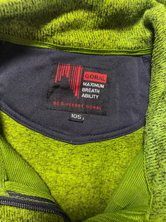 Goral Colorblock Knit Fleece Zip Jacket – Green & Mustard (XL)