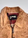 Vintage Schott NYC Sheepskin Suede Leather Motorcycle Jacket –lTan Custom Rider Lining (L/Xl)