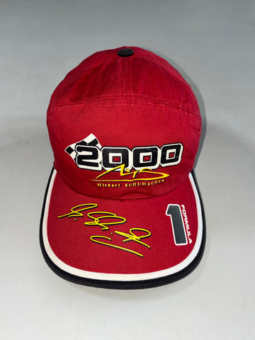 Michael Schumacher 2000 Formula 1 Red Cap – Vintage PPM Licensed Signature Print (Adjustable)