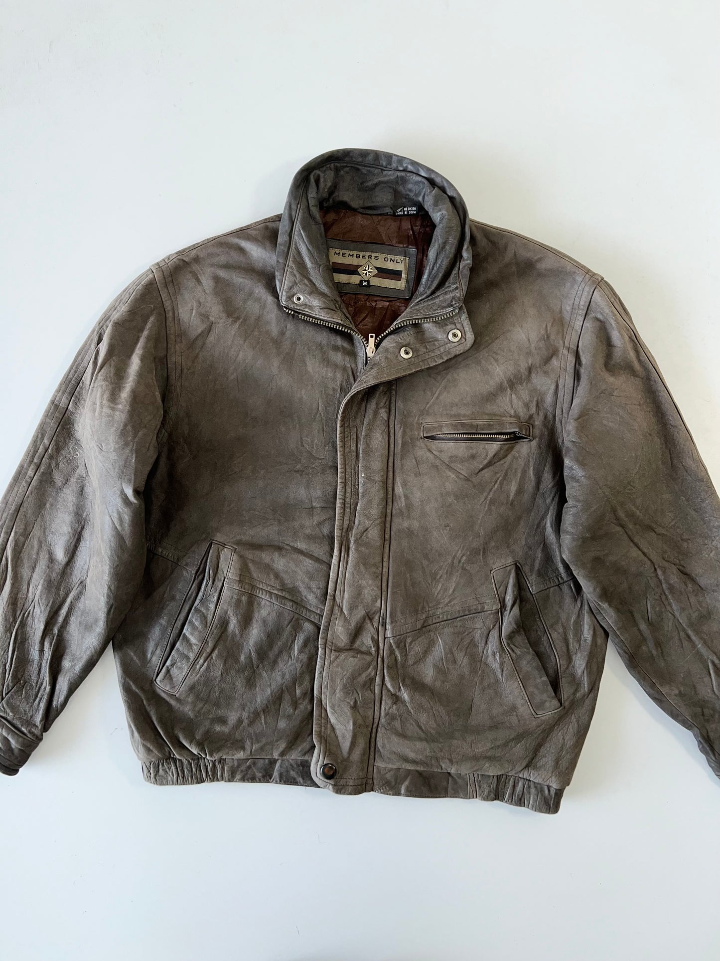 Z            Super Rare Members Only Rare Original  Leather Jacket (L/XL)