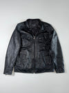 Gabba | Black Leather Jacket – Quilted Shoulder Four Pocket | (S/M)