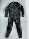 Vanucci Two-Piece 3M Scotchlite  (PADDED) reflective piping, TFL Cool ventilation system Leather Motorcycle Racing Suit / Pant (W:37) /Jacket (L)
