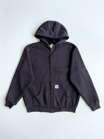 Carhartt Black Thermal-Lined Zip-Up Hoodie (2XL)