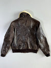Vintage Redskins Leather Flight Bomber Jacket | Shearling Collar Detachable| G-1 Style (XL/2XL)