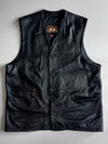 Tesatti Creation | Black Leather Waistcoat/Vest (XL/2XL)