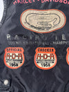 Vintage Harley-Davidson Racing #64 Leather Trim Biker Vest (XL)