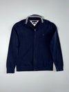 Tommy Hilfiger | Navy Striped Collar Full Zip Knit | (L)