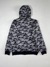 Adidas Camo All-Over Print Full-Zip Hoodie — Grey Black Digital Camouflage Streetwear (L)