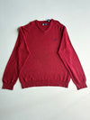 Chaps Ralph Lauren V-Neck Cotton Knit Sweater – Red(XL)