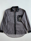 Y2K Simpson Australia Faux Leather Trim Shirt  Pu leather blend (L)