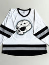 Athletic Knit Skull Hockey Jersey – White Black Grey Oversized (3XL)