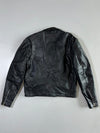First Genuine Leather Classic Black Motorcycle Jacket (M)