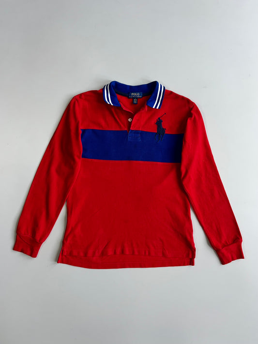 Polo Ralph Lauren Big Pony Colorblock Rugby Polo T-Shirt “Class of 67” | Red & Royal Blue (XS)