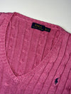 Polo Ralph Lauren Cable-Knit V-Neck Sweater – Pink Women’s (XL)
