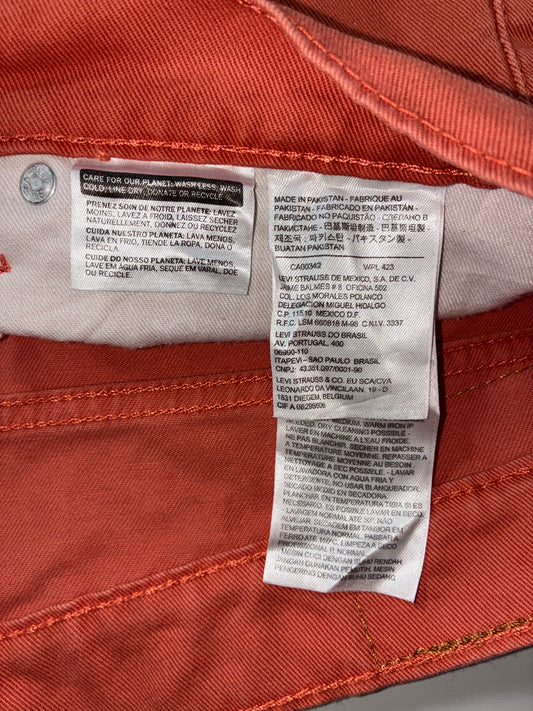 Levi’s 511 Rust Orange Slim Denim Shorts (W:36) (L:20.5)