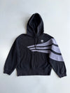 Adidas Originals Colorblock Hoodie | Black & Grey 3-Stripe Panel (M)