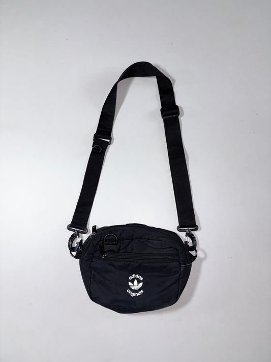 Vintage Adidas Originals Black Nylon Crossbody Bag (Inches:8)