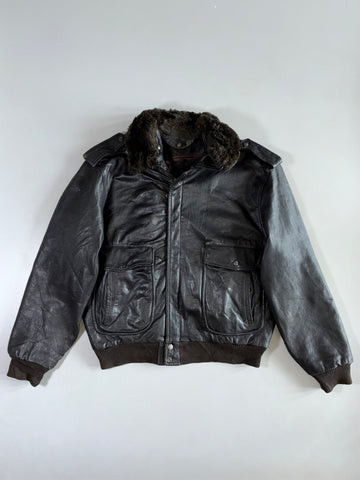 Super Premium Original  (Detechable Collar) Shearling Leather Jacket (Xl)