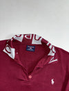 Polo Sport Ralph Lauren | Burgundy Spell Out Collar Long Sleeve Polo (S)