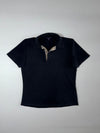 Burberry London Black Polo T-Shirt w/ Nova Check Placket – Men’s (M)