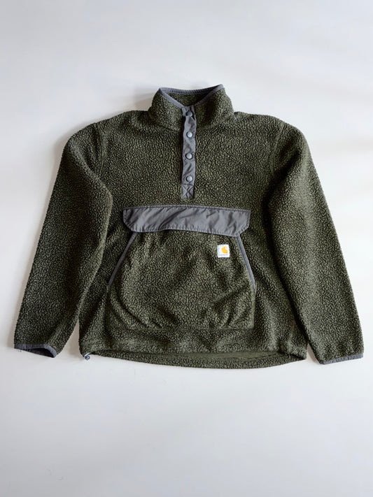 Carhartt | Sherpa Fleece Snap-Front Pullover | Olive Green (L)