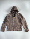 Black Rivet Premium Original Sued Leather Jacket (Detechable Hood ) (M)