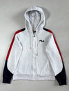 Vintage Fila White Colour Block Zip-Up Hoodie (S)