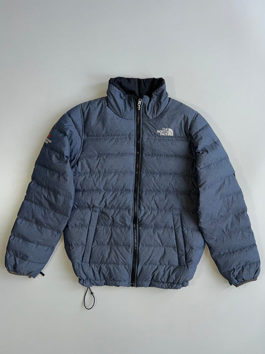 The North Face Reversible Nuptse Puffer Down Jacket Black Grey Marl Summit Series (M)