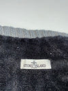 Stone Island Grey Ribbed Knit High Neck Button-Up Cardigan with Compass Badge (L)
