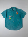 Disney Store Teal Denim Shirt – Mickey & Donald Embroidered, (2XL)