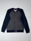 Puma Varsity Snap Button Bomber Sweatshirt – Grey/Navy (S/M)