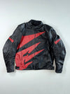 Vintage Black & Red Leather Motorcycle Racing Jacket (padded) (L)