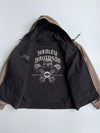 Vintage Harley-Davidson Reversible Hard  Canvas Jacket Black & Khaki Skull Piston Graphic (2XL)
