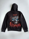 Spiral Direct “Gamers Never Die They Respawn” Skull All-Over Print Black Hoodie (L)