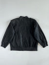 Vintage Yessica Black Embossed Leather Bomber Jacket (XL)