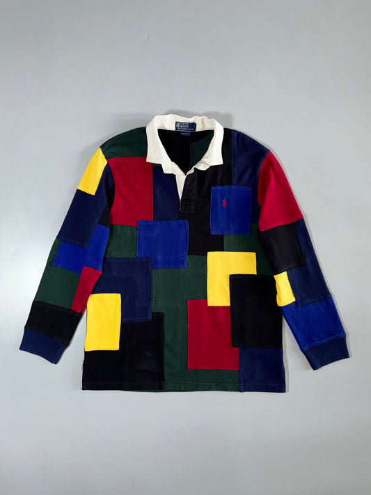 Polo by Ralph Lauren Colorblock Patchwork Rugby Shirt  (L)