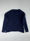 Tommy Hilfiger Women's Navy Chunky Cable Knit Sweater – Side Slits (M)