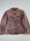 Vintage MCS Mauve Brown Leather Cafe Racer Jacket (2XL)