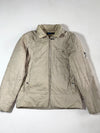 Vintage QS Style Beige Padded Canvas Zip-Up Jacket (M)
