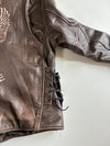 Vintage  Brown Leather Biker Jacket(Xl)